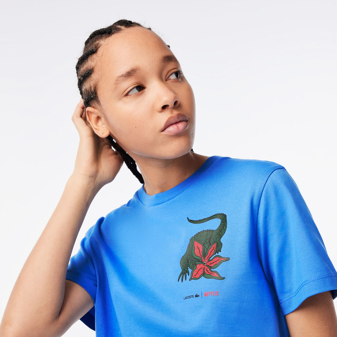 تيشيرت قطن جيرسيه عضوي للنساء مجموعة Lacoste x Netflix تيشيرت قطن جيرسيه عضوي للنساء مجموعة Lacoste x Netflix