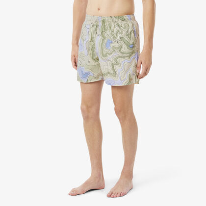 Mid Length Print Swim Trunks