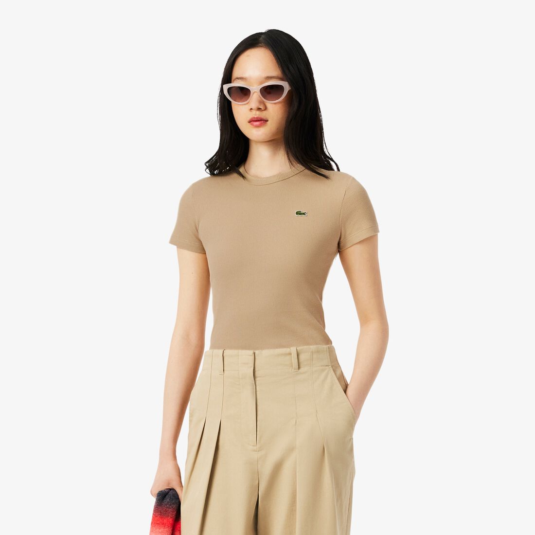 Slim Fit Ribbed Cotton T-shirt - TF5538-00-02S