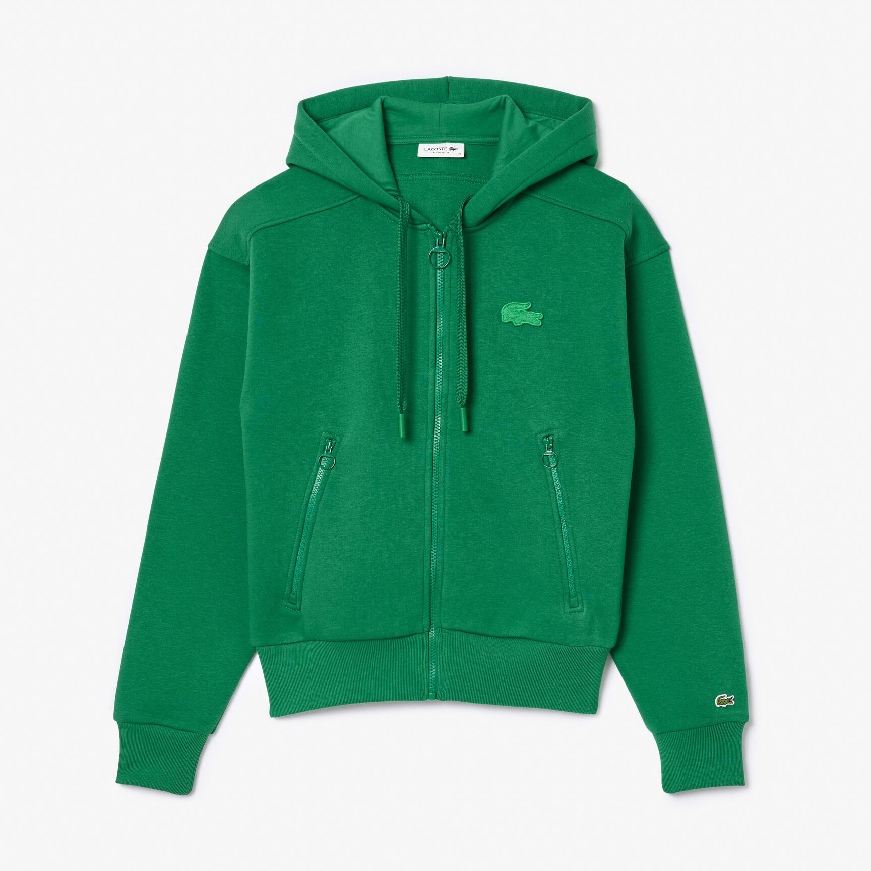 سويت شيرت رياضي بياقة بولو ومطرز بكلمة Lacoste Zipped Cotton Jogger Sweatshirt - SF1877-00-CNQ