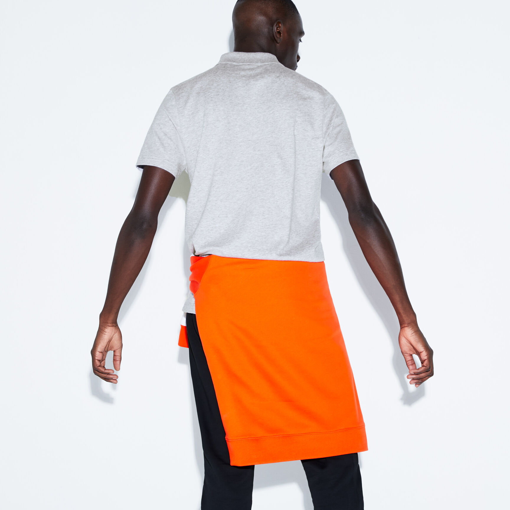 قميص بولو قطني للرجال بسحاب عند الياقة وعلامة التمساح المجسمة من مجموعة Lacoste SPORT