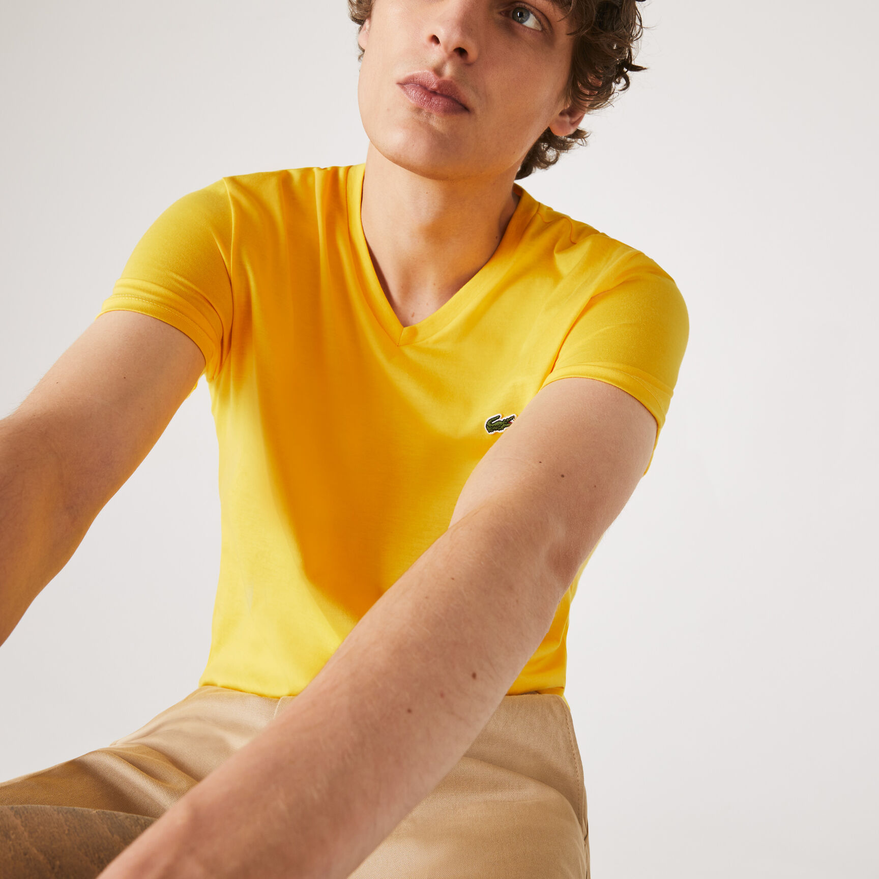 Lightweight Cotton Pima V Neck T-shirt