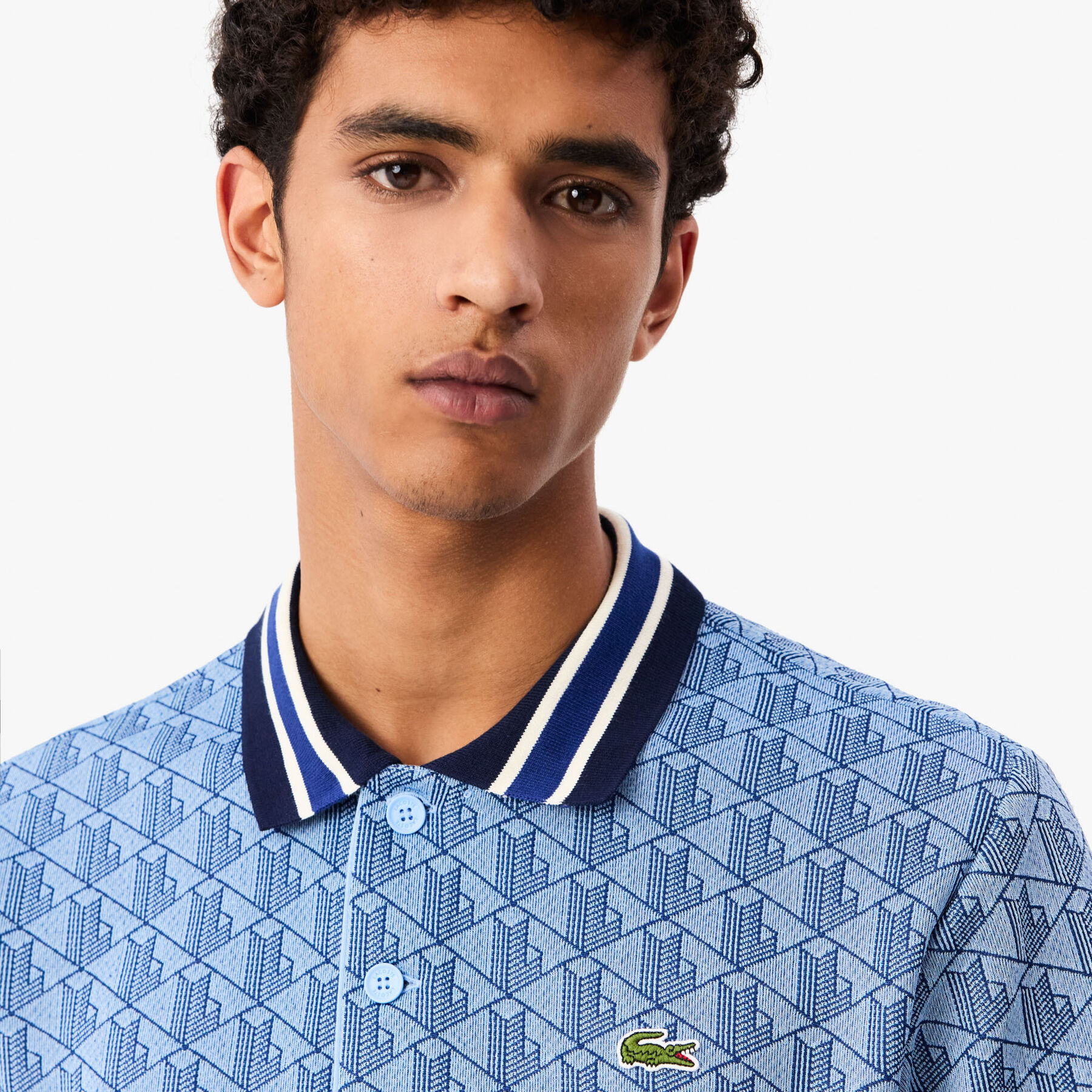 Contrast Collar Monogram Polo Shirt - DH1417-00-I8K