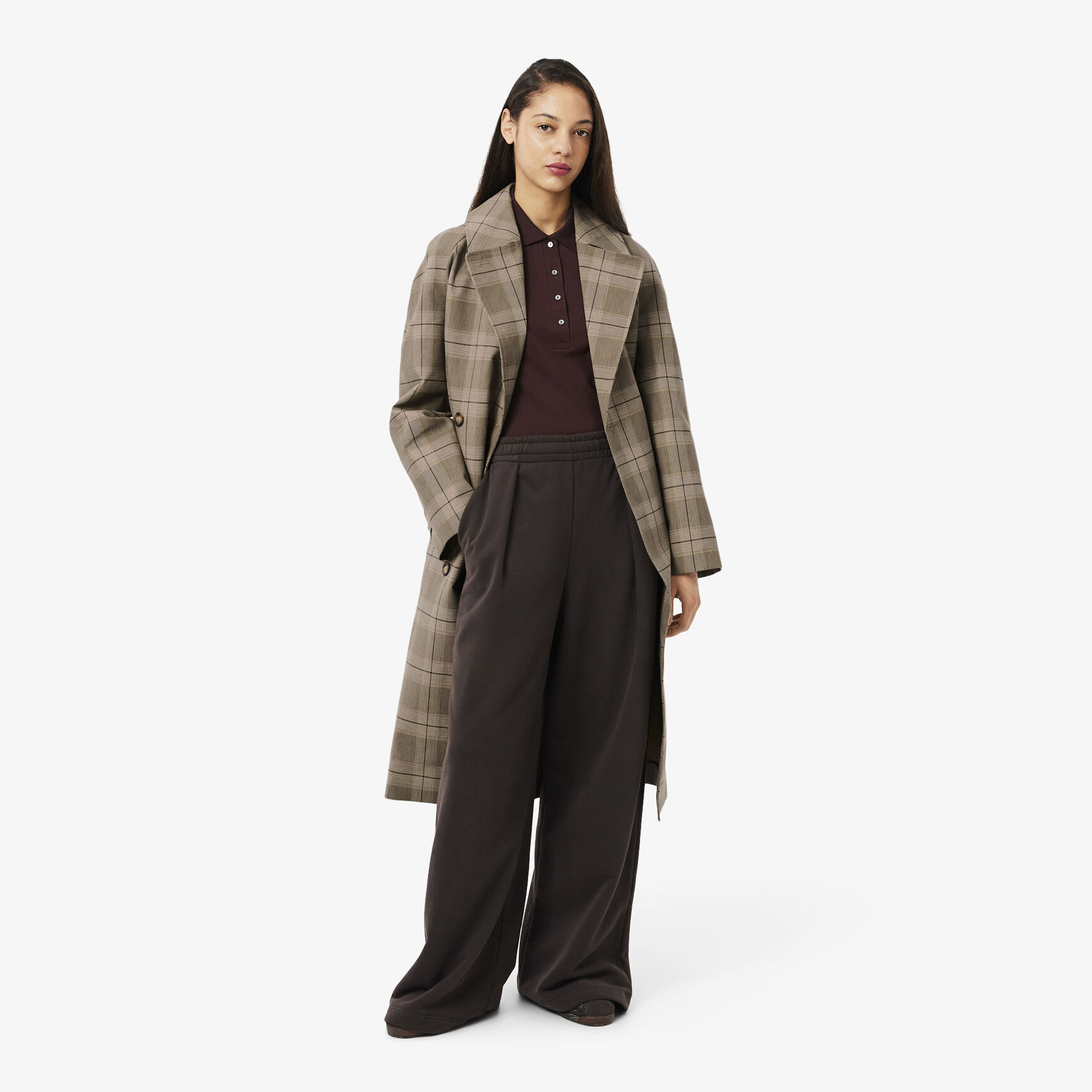 Water-Repellent Plaid Wrap Coat - BF5330-00-AIM