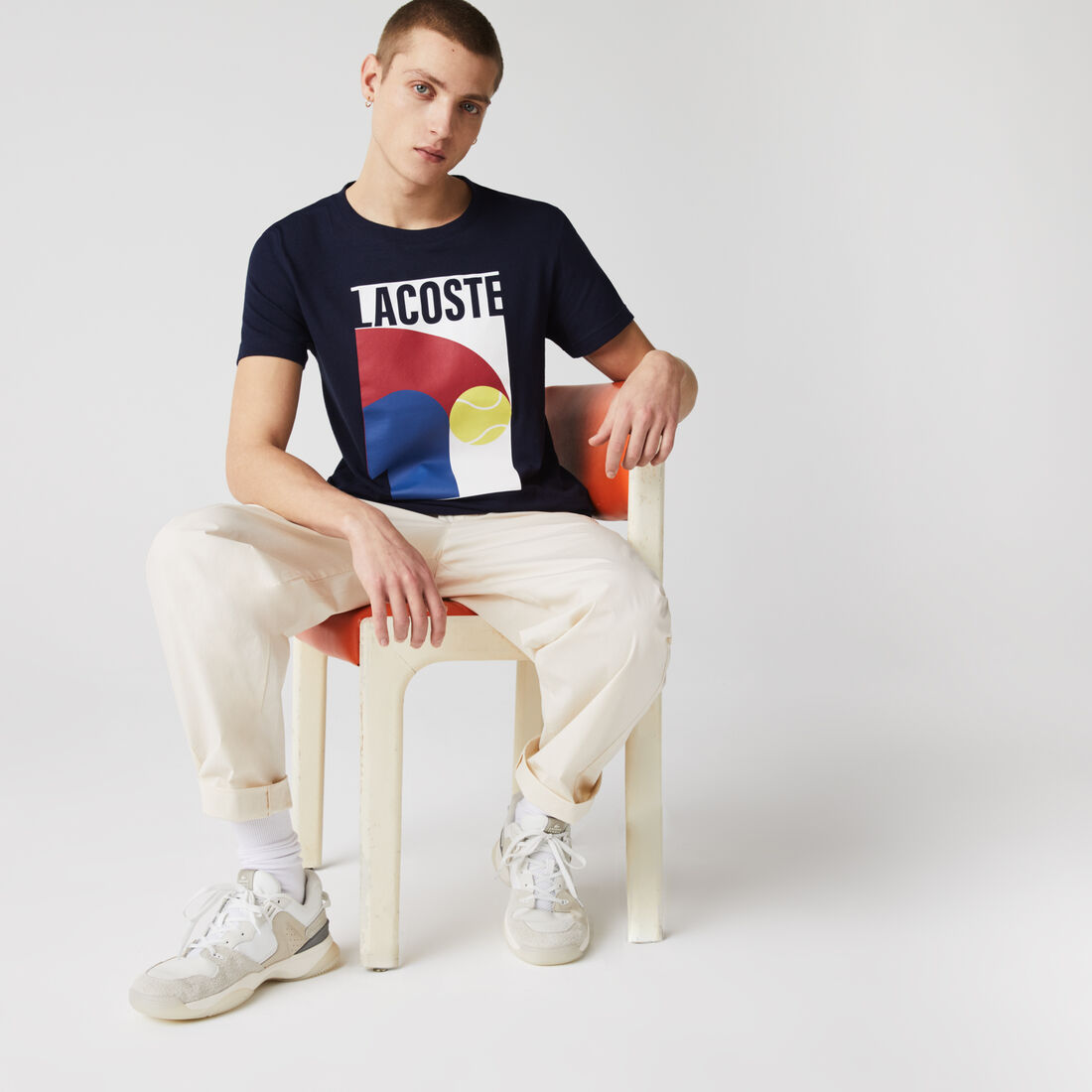 Men's Lacoste SPORT Breathable Graphic Print T-shirt