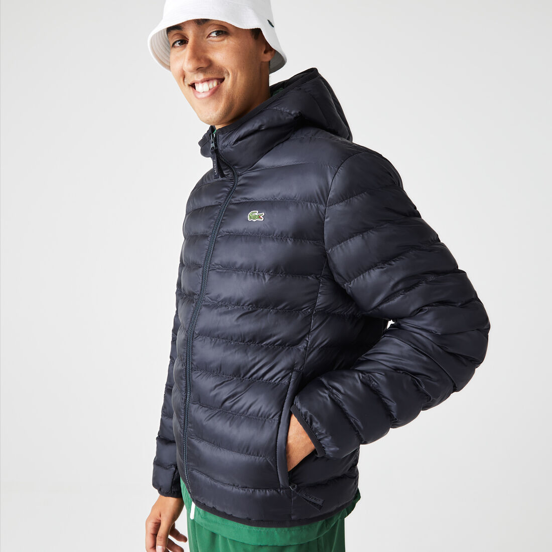 Men's Lacoste Quilted Hooded Short Jacket - BH0539-00-HDE