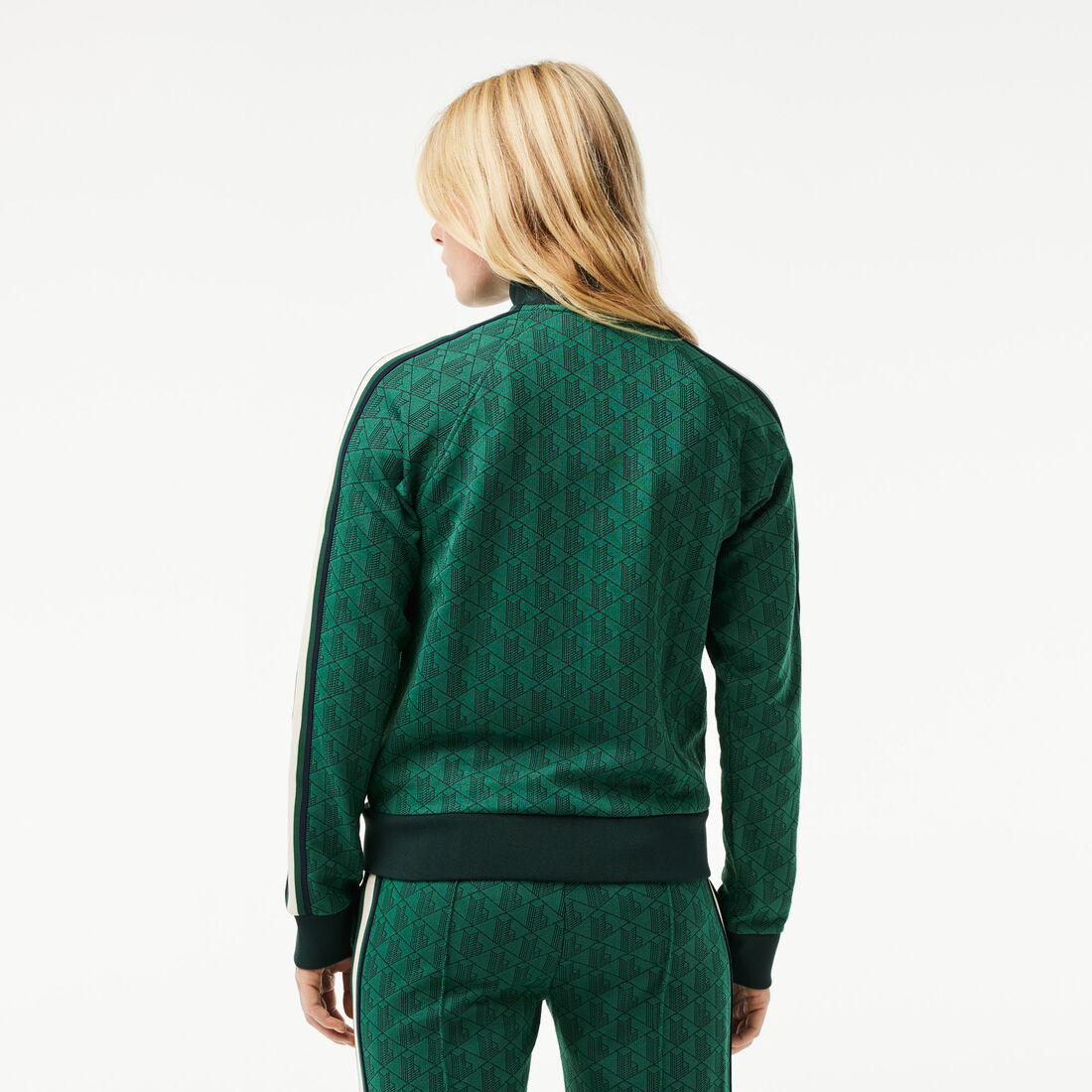 هودي رياضي بطبعة Lacoste Paris High Neck Zipped Jacquard Monogram Sweatshirt - SF0856-00-QIJ