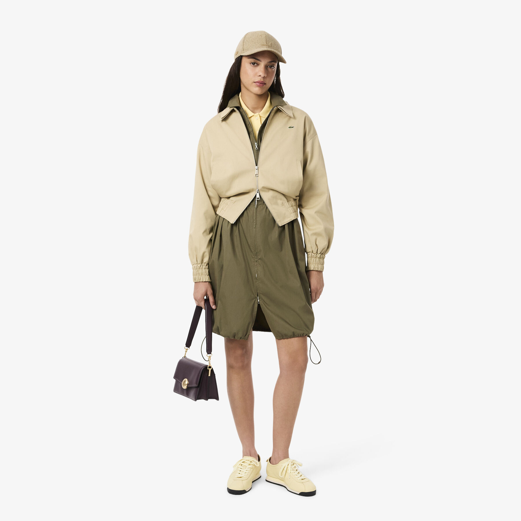 فستان قميص قطني كبير الحجم بسحاب أمامي Oversized Cotton Zip Front Shirt Dress - EF5317-00-E9F