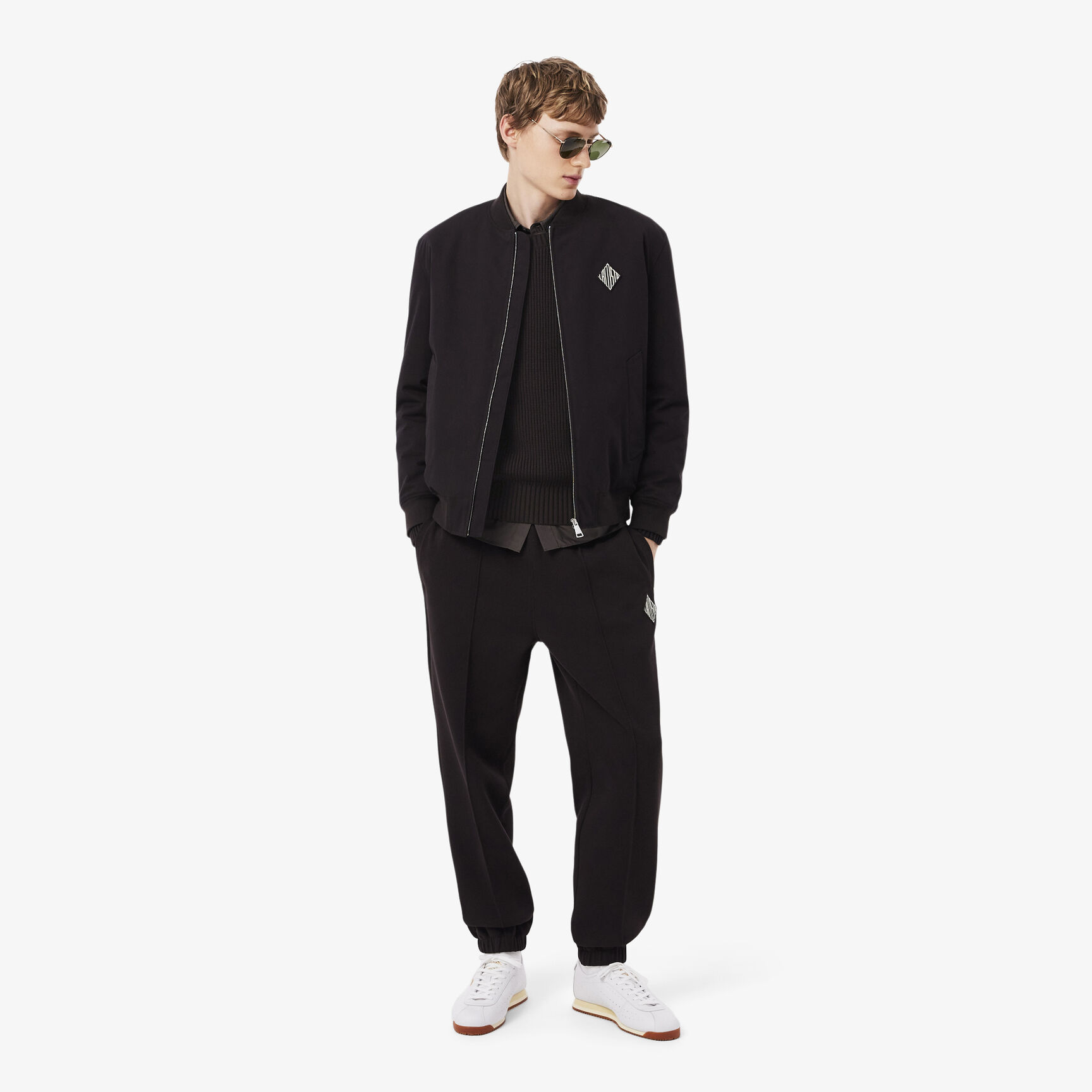 Pearl Rib Knit Badge Accent Sweater - AH0616-00-3LA