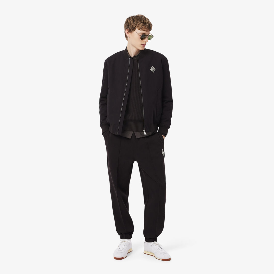 Pearl Rib Knit Badge Accent Sweater Pearl Rib Knit Badge Accent Sweater - AH0616-00-3LA