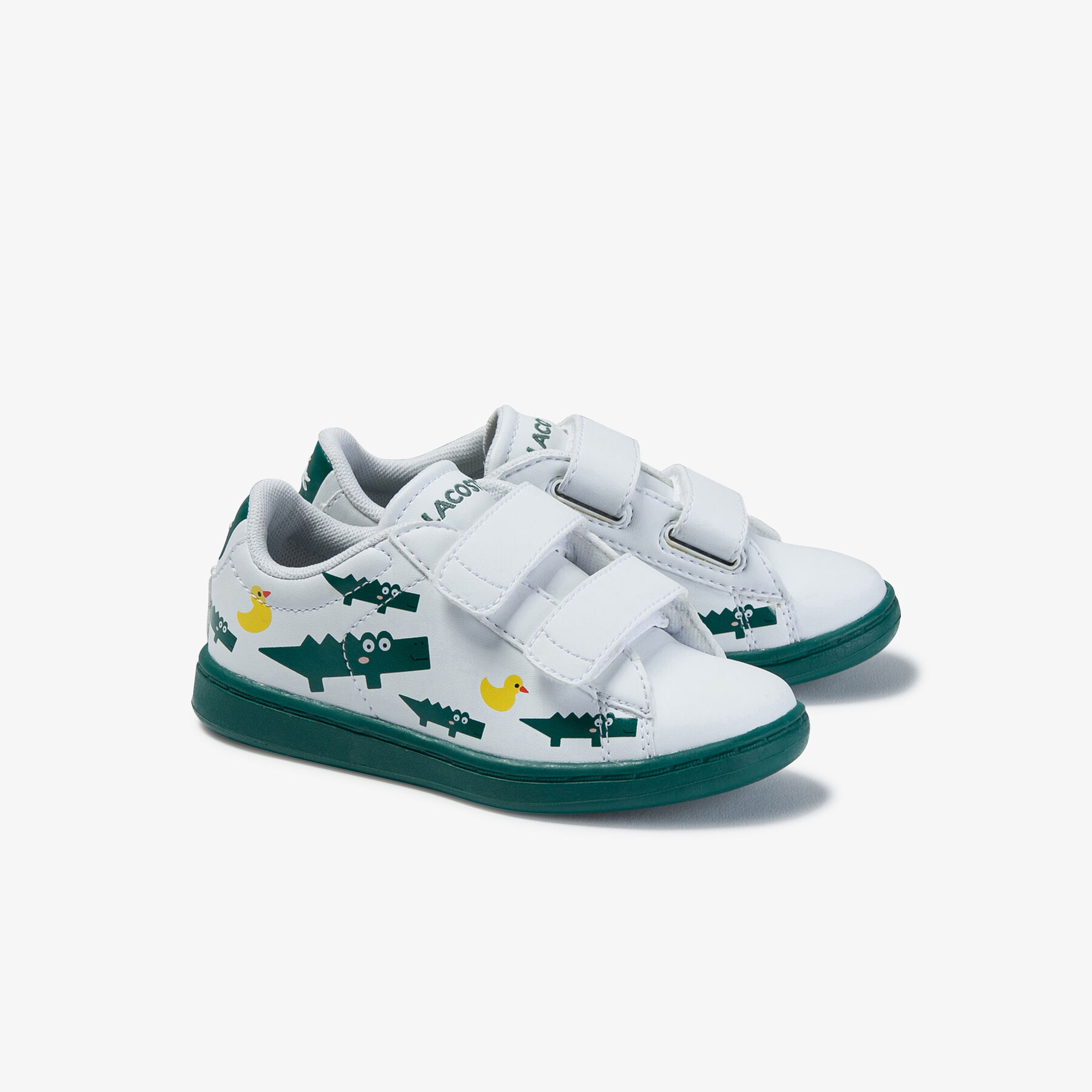 lacoste infants  carnaby evo print synthetic sneakers