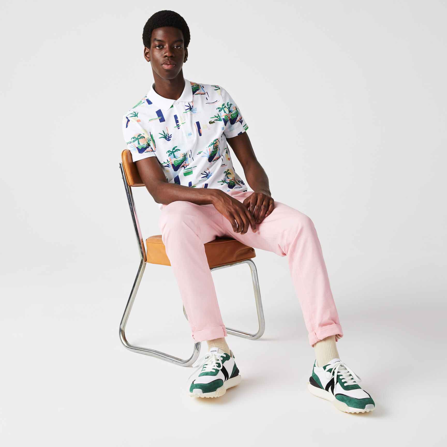 تيشيرت بولو لاكوست مطبوع قطن بيكيه بقصة عادية للرجال تيشيرت بولو لاكوست مطبوع قطن بيكيه بقصة عادية للرجال