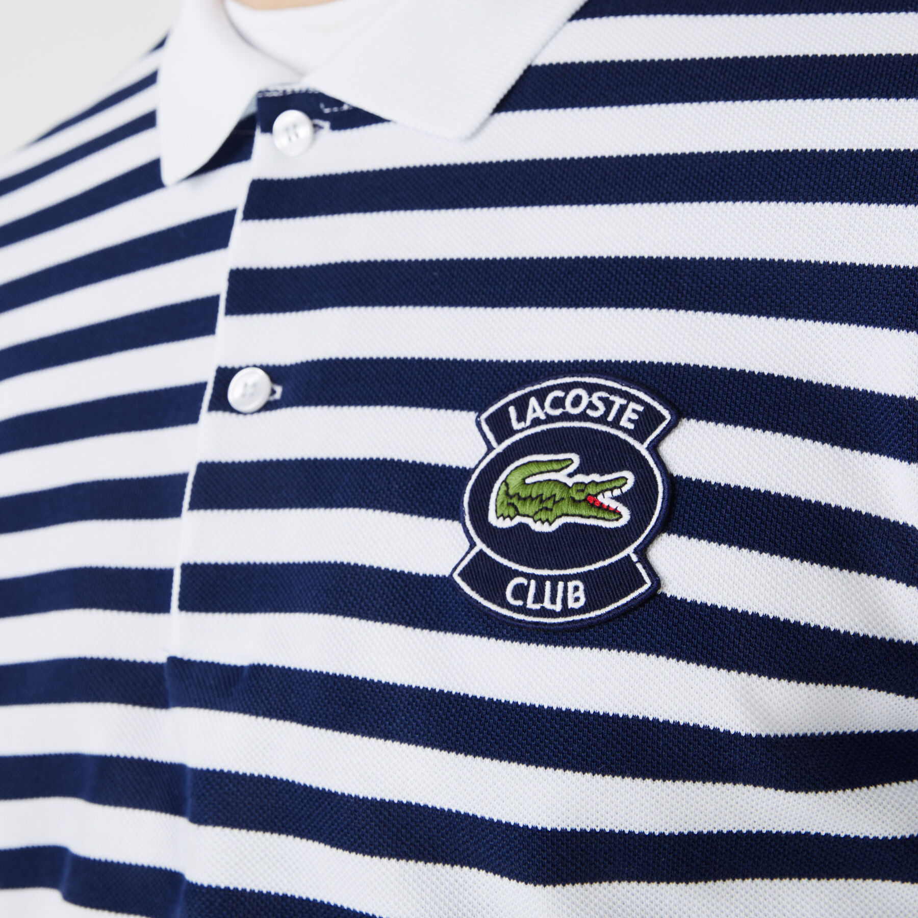 Men’s Lacoste Badge Regular Fit Striped Cotton Piqué Polo men s lacoste badge regular fit striped cotton piqu polo