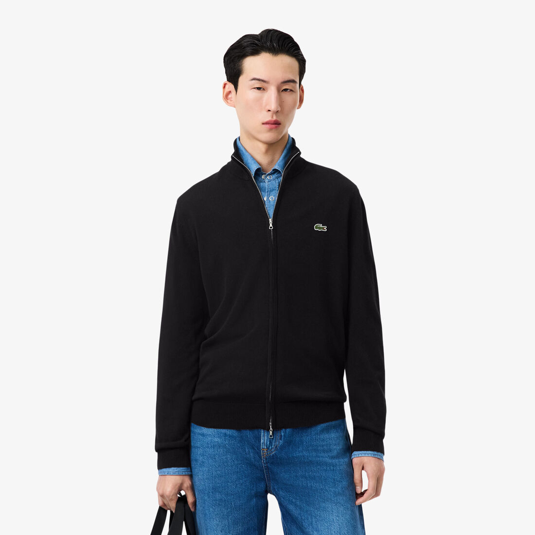 Zipped High Neck Cotton Sweater - AH1957-00-031