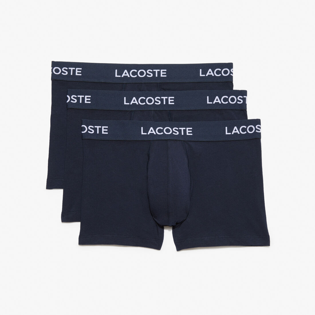 مجموعة من 3 سراويل داخلية للرجال لاكوست Men's 3-Pack Lacoste Logo Waist Trunks - 5H7686-00-166