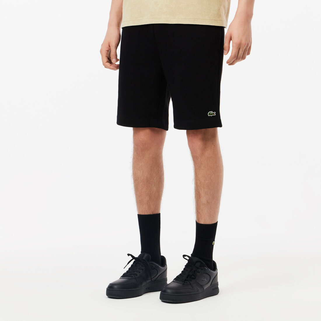 شورت صوف بقصّة عادية Men's Lacoste Organic Brushed Cotton Fleece Jogger Shorts - GH9627-00-031