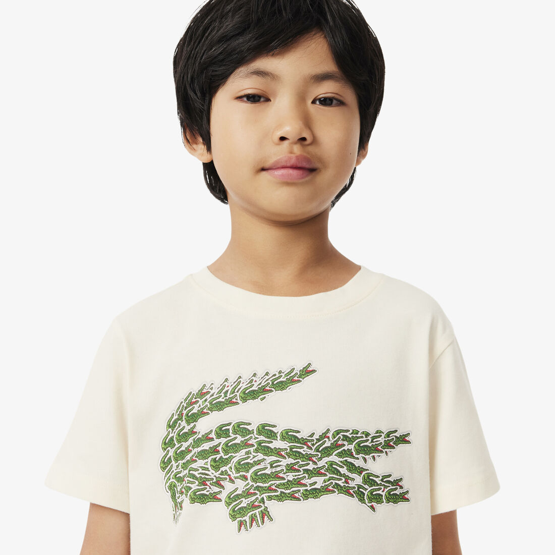 تي شيرت قطني بطبعة تمساح Crocodile Print Cotton T-shirt - TJ0830-00-XFJ