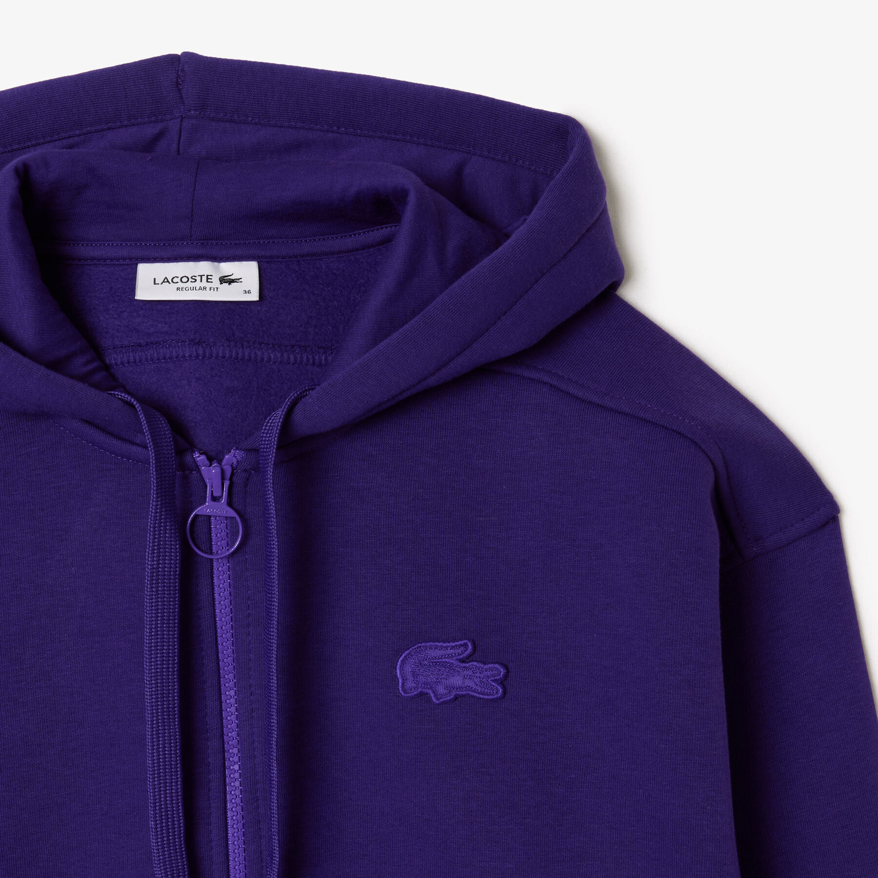 lacoste zipped cotton jogger sweatshirt