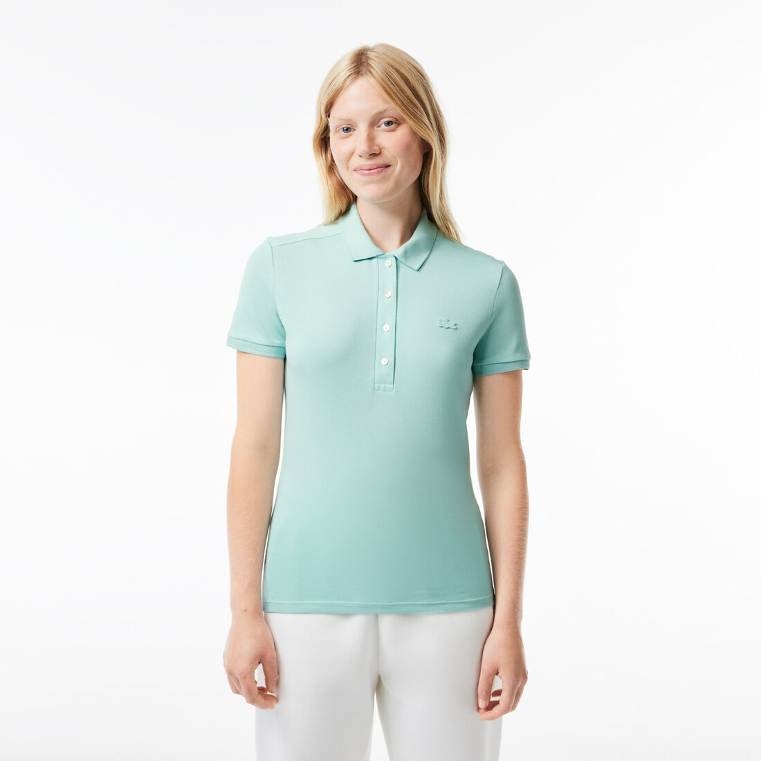 Women's Lacoste Slim fit Stretch Cotton Pique Polo Shirt - PF5462-00-LGF