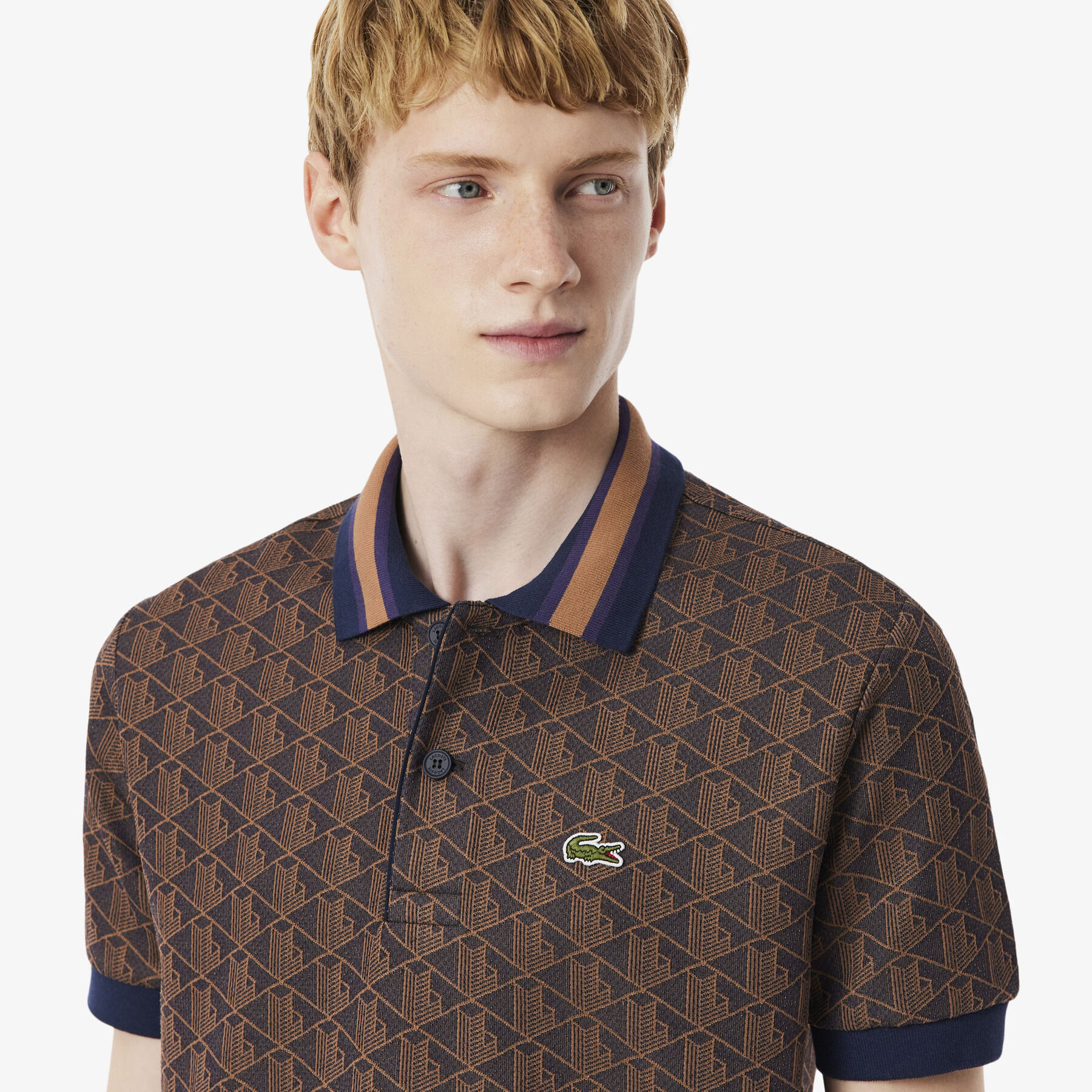 Classic Fit Monogram Jacquard Polo Shirt lacoste classic fit monogram jacquard polo shirt