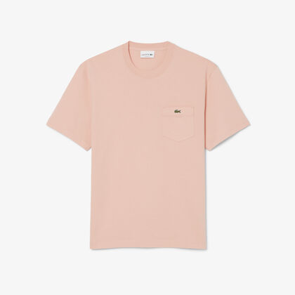 تي شيرت قطني مع جيب على الصدر