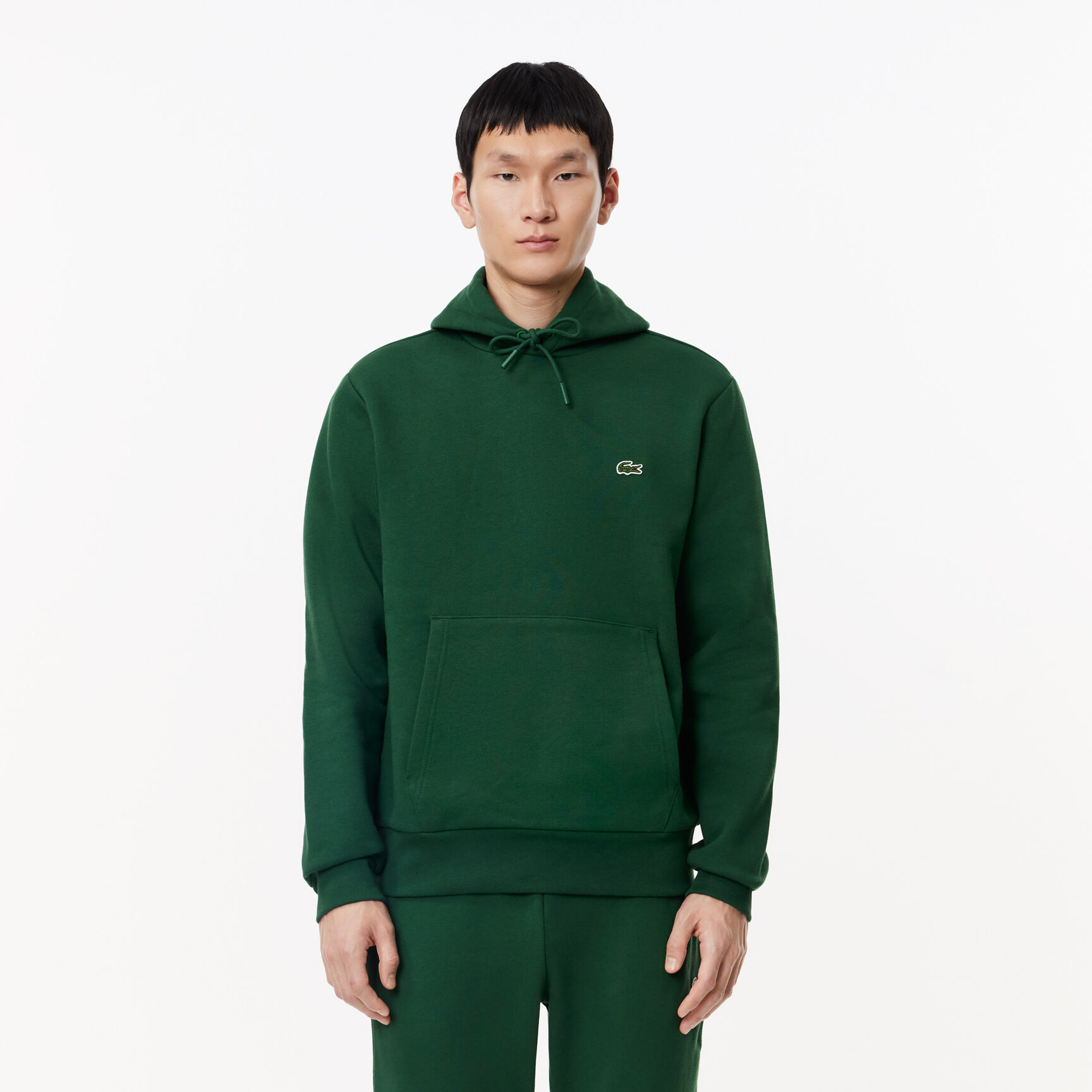 سويت شيرت لاكوست بغطاء رأس قطن عضوي للرجال Men's Lacoste Organic Cotton Hooded Jogger Sweatshirt - SH9623-00-132